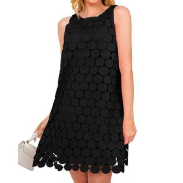 Imagem de Vestido feminino BTFBM Hollow Out Circle bordado preto