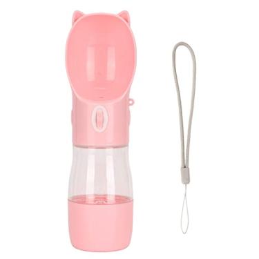 Imagem de Garrafa de água para Cães, Dispensador de água Portátil para Cachorros Com Recipiente para Ração para Animais de Estimação Caminhadas Ao Ar Livre (Rosa)