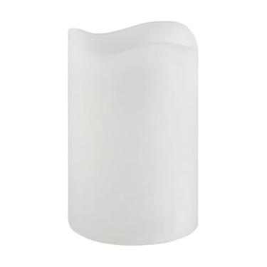 Imagem de Mikasa Vela LED sem chama de cera real operada por bateria, 10 x 15 cm, branca, ondulada