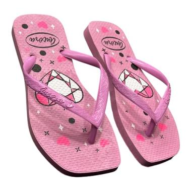 Imagem de Chinelo Infantil Feminino Rosa com Estampa de Coração Bico Quadrado | Sandália Leve, Confortável e Estiloso para Meninas (BR, Criança de 4 a 8 anos, Faixa Numérico, 31, 32)