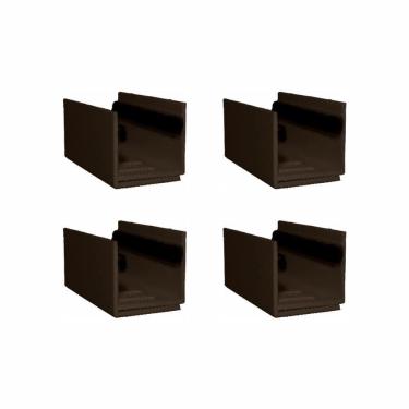 Imagem de 04 Guia U - Externo Ajustável Para Porta De Correr - Marrom