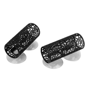 Imagem de Zerodis Betta Fish Tunnel Tube Ornamentos Com Copos de Sucção Decoração de Aquário Seguro para Peixes de Peixe Pequeno Betta Esconderijo de Hammock de Túnel Oco para Aquário Tubo de Túnel (Preto)