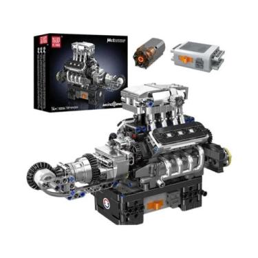 Imagem de Modelo De Blocos De Montar Do Motor V8, Conjunto De Brinquedos STEM Pa