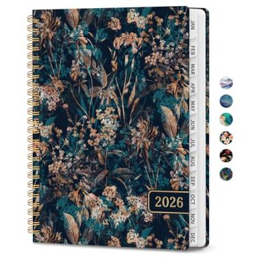 Imagem de Agenda 2026, agenda mensal e semanal para mulheres, janeiro de 2026 a dezembro de 2026, capa dura bonita agenda 2026 livro com abas, encadernação espiral, perfeito para escola, escritório, casa, 16 x
