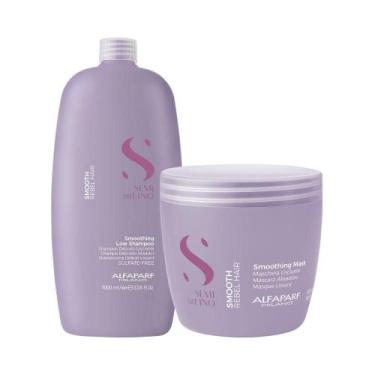 Imagem de Alfaparf Semi Di Lino Smoothing Rebel Hair Shampoo 1000ml + Máscara 50