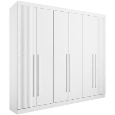 Imagem de Guarda Roupa Da Vinci Plus Ripado Branco 6 Portas 6 Gavetas D?doro
