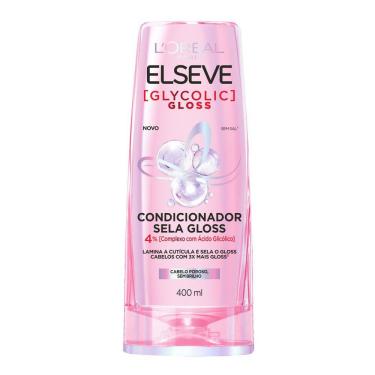 Imagem de Condicionador Elseve Glycolic Gloss L`oréal Paris Sela Gloss Cabelo Poroso e sem Brilho 400ml