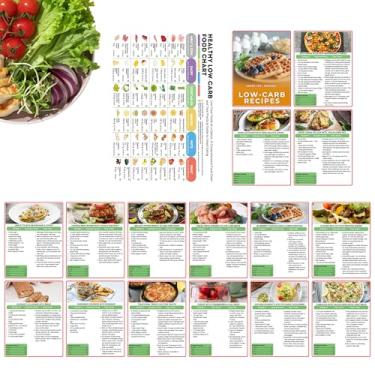 Imagem de Auroscent Tabela de alimentos com baixo teor de carboidratos e guia de planejamento de refeições, referência nutricional abrangente com carne, peixe, laticínios, legumes, frutas, nozes, grãos