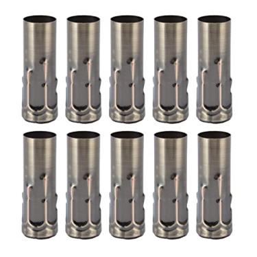 Imagem de Mangas de Cobertura de Vela, 10 Peças E14 Tubo de Metal Soquete de Vela Cobre Mangas Acessórios de Iluminação Diy para Lustres de Cristal Doméstico (Bronze)
