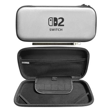 Imagem de Case Nintendo Switch 2 Bolsa Estojo Rígido Prateado EVA NS2
