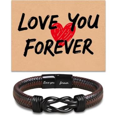 Imagem de Pulseira masculina The Knot of Love, presentes de aniversário exclusivos para homens, marido, namorado, filho, neto, para aniversário, Natal, dia dos namorados, dia dos pais... The Love Between Us