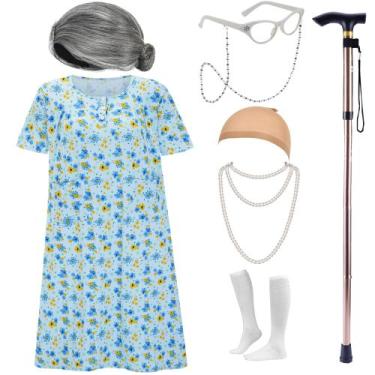 Imagem de Fantasia ZeroShop Old Lady para crianças, escola de 100 dias de Hallow