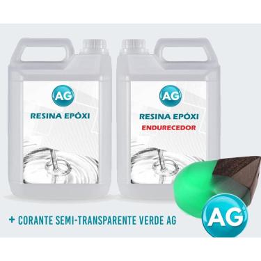 Imagem de Resinas Epóxi 1Kg + Corante Semi-Transparente Verde Ag Alta