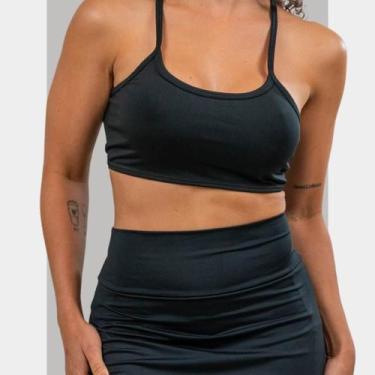 Imagem de Top Academia Nadador Alça Fina Fitness sem Bojo Liso Sutiã para Valori