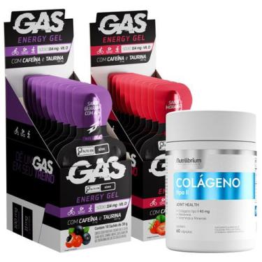Imagem de 2x Caixas Gas Energy Gel 20 Sachês + Colágeno Tipo 2 Premium - Bodyact