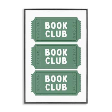 Imagem de Stupell Industries Green Book Club Tickets Arte giclée emoldurada preta, design por Lettered and Lined, 18 x 12