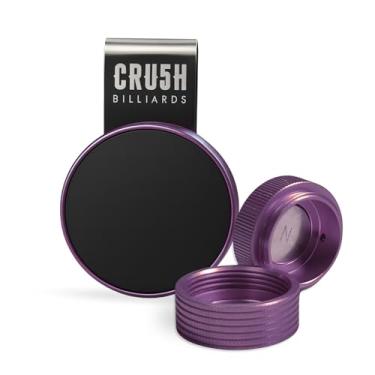 Imagem de Suporte magnético de giz com tampa e clipe de cinto – Suporte redondo de giz para taco de bilhar com ímã forte, estojo portátil de giz de sinuca para jogadores (roxo)