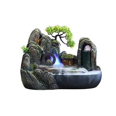 Imagem de Fontes de mesa Fonte de mesa Novo Rockery chinês e água corrente fonte de mesa interior simulação bonsai fonte de atomização sala de estar quarto decoração fonte de mesa fonte de água interior
