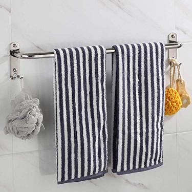 Imagem de Toalheiro de 1 camada 2 camadas 3 camadas suporte de toalha de banho montado na parede toalheiro de aço inoxidável para cozinha, banheiro, banheiro, hotel, escritório-com_gancho-60 cm (com gancho)