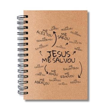 Imagem de Caderno Sem Pautas Capa Dura 100 Fls 200 Pág A5 Jesus Salvou