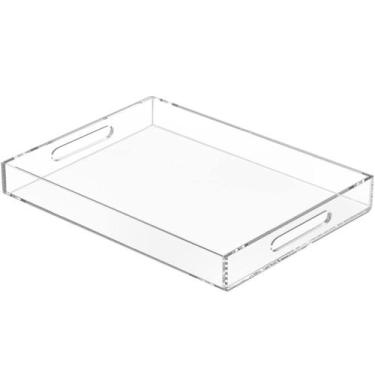 Imagem de Bandeja de servir NIUBEE acrílico transparente 30x40cm com alças