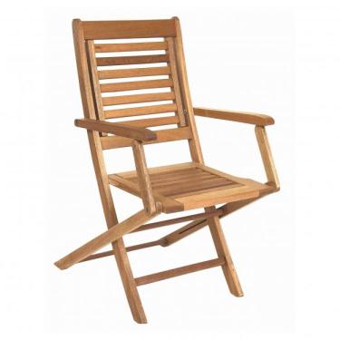 Imagem de Cadeira De Madeira Maciça Dobrável Com Braços Ipanema Mestra Jatobá