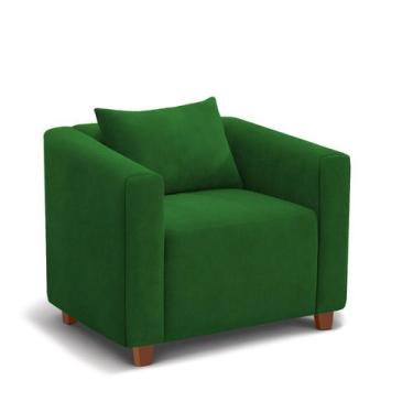 Imagem de Poltrona Decorativa Helena Suede Verde - Inova Decorações