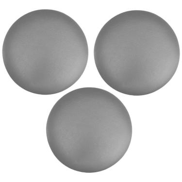 Imagem de Kit 03 Assentos Redondo Banqueta Cadeira Estofados Poltronas H02 Corino Cinza 39 cm - Lyam Decor