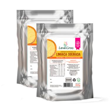 Imagem de Kit 2X: Farinha de Linhaça Dourada S/ Glúten Leve Crock 200g