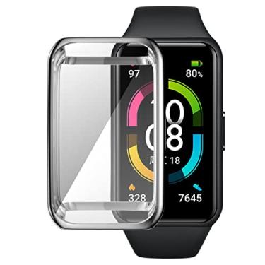 Imagem de ASHATA Assista Protetor, Assistir Protetor de Tela Flexível Design Completo de Embrulho TPU Material Alta Sensibilidade para a Banda 6 Pro (Transparente)