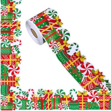 Imagem de Bordas de quadro de avisos de Natal de 1,8 m, decorações de sala de aula, caixa de presente, borda de acabamento de doces, para escola, sala de aula, pôster, escritório, festa, armário de parede