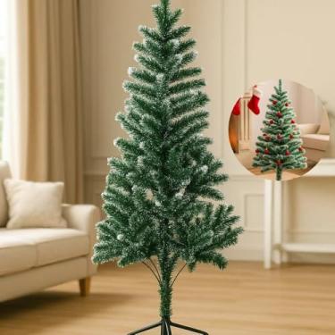 Imagem de Arvore de Natal Flocado 90 centimetros 100 Galhos Pinheiro Anti Chamas Perfeito Para Seu Natal em Familia