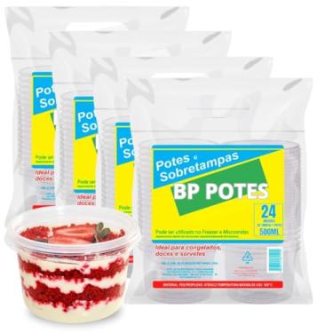 Imagem de Pote Descartavél 500ml BP Potes Redondo com Tampa Açai Bolos Sorvetes (96 Unidades)