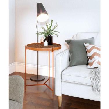 Imagem de Mesa Lateral Ambiente Aqua Grande Freijó Cobre - Imcal