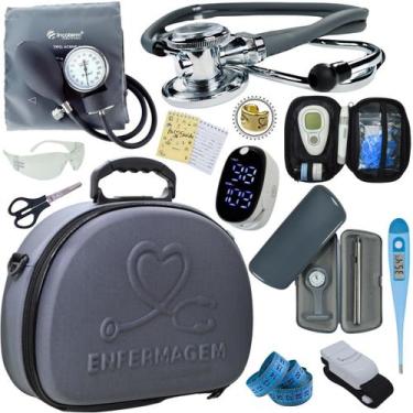 Imagem de Kit Enfermagem Maleta Super Luxo Completa Aparelho Esteto Estagio Medi