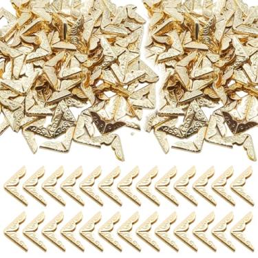 Imagem de 100 peças vintage protetor de canto de livro de metal, capa de canto para álbum de recortes, canto de pasta de arquivo protetor, decorativo para álbum de recortes masculino, para artesanato