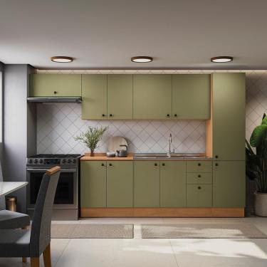 Imagem de Cozinha Modulada Pixel Kappesberg 100% Mdp Canela-verde Frevo 330cm