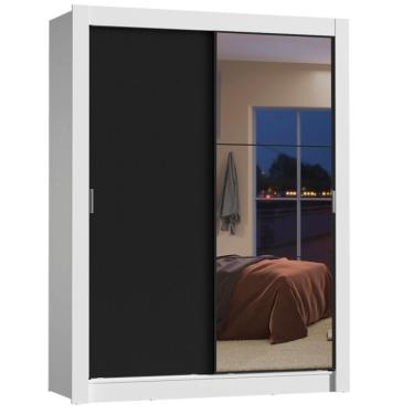 Imagem de Guarda Roupa Solteiro 2 Portas Correr Espelho Dallas Madesa