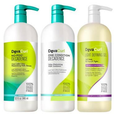 Imagem de Deva Curl No Poo Decadence Shampoo 1000ml, Condicionador 1000ml e Angéll Gel 1000ml