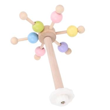Imagem de Tnfeeon Brinquedo de Poleiro de Suporte de Pássaro Com Moinho de Giratório Com Rolamento de Madeira para Papagaio, Brinquedo de Treinamento de Mastigação, Playground Colorido para