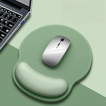 Imagem de Mouse pad ergonômico com descanso de pulso, almofada de gel confortável suporte de pulso almofada de silicone para escritório de computador, mouse pad antiderrapante moderno, verde