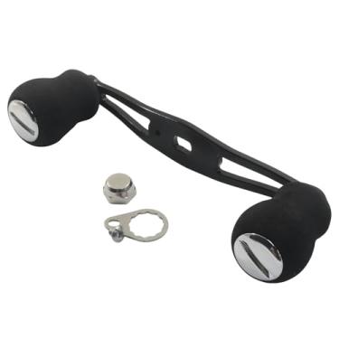 Imagem de Cionyce Alça de molinete de pesca, alça de isca com aderência de EVA antiderrapante, compatível com molinetes de iscas Abu Garcia e Daiwa, instalação à esquerda/direita (preto)