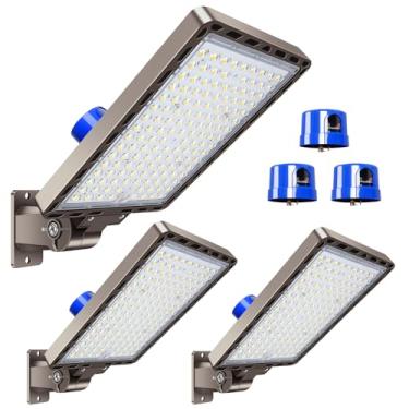 Imagem de BIRITALO Luz LED para estacionamento comercial 350W 52500LM braço brilhante do crepúsculo ao amanhecer luzes de LED para montagem na parede ao ar livre 5000K 100-277V IP65 à prova d'água caixa de