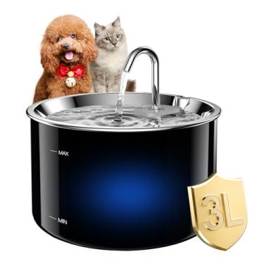 Imagem de Bebedouro Fonte Agua para Gatos Cães Pet Inox Silenciosa 4 Filtro Grande Capacidade 3L USB