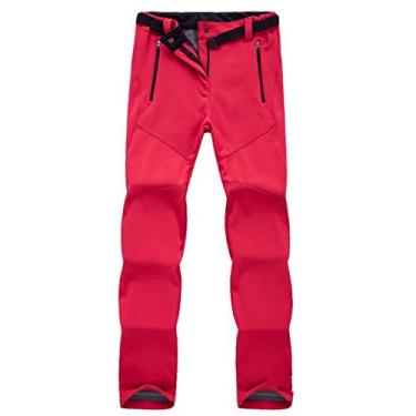 Imagem de Calças femininas de esqui com bolso com zíper, calças de viagem de golfe térmicas grossas à prova d'água esqui calças de neve para inverno snowboarding acampamento durável à prova de vento