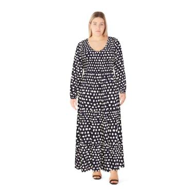 Imagem de City Chic Vestido feminino plus size - Adley Maxi, Mancha, 50