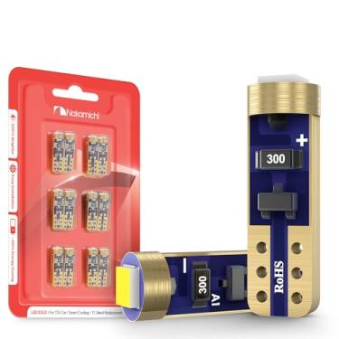 Imagem de Nakamichi Lâmpada LED T5 W2W 37 74 2721 para soquete PC74 PC37, 12V, chip SMD 2016, super brilhante, para painel, e iluminação interna automotiva (Branco Xenon, Pacote com 12)