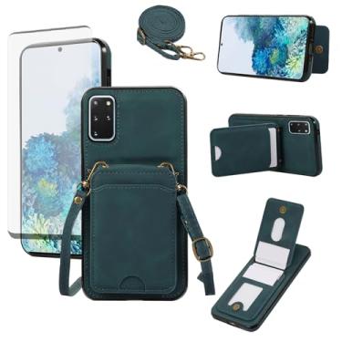 Imagem de Asuwish Capa de telefone para Samsung Galaxy S20 Plus S20+ 5G capa carteira com protetor de tela de vidro e alça de pulso couro suporte para cartão de crédito celular S20+5G S20plus 20S + S2O S 20 20+