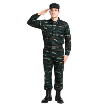 Imagem de Fantasia Soldado Militar Camuflada Adulto Festa a Fantasia - Importado