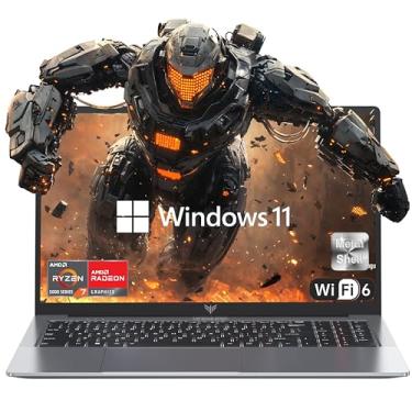 Imagem de KAIGERR Laptop para jogos 2025, laptop de 15,6 polegadas com AMD Ryzen 7 5700U (8C/16T, até 4,3 GHz), 16 GB de RAM, SSD NVMe de 512 GB, laptop Windows 11, placa de vídeo Radeon RX Vega 8, WiFi 6